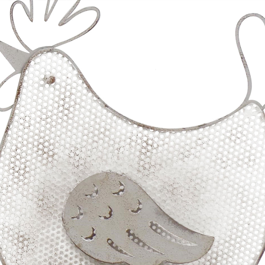 Set 2 Mum & Child Wire Chooks on Wood Base Ornament 19cm