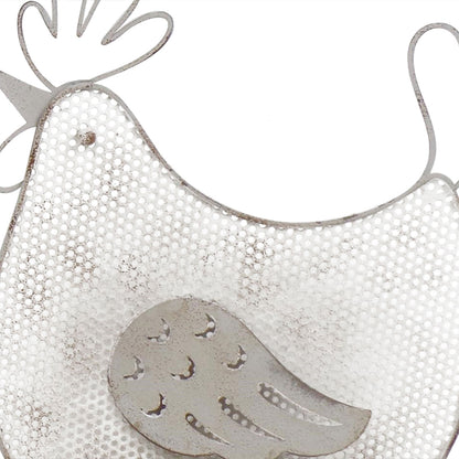 Set 2 Mum & Child Wire Chooks on Wood Base Ornament 19cm