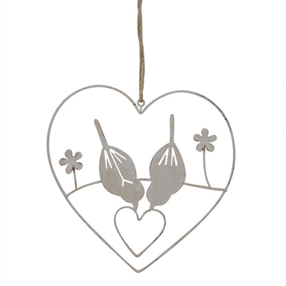 Hanging Lovebirds in Heart 15cm - Image 2