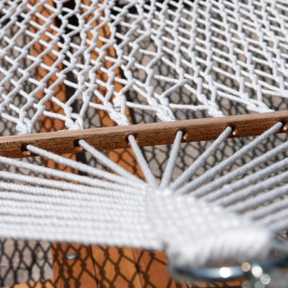 Vivere Polyester Rope Spreader Bar Hammock - White