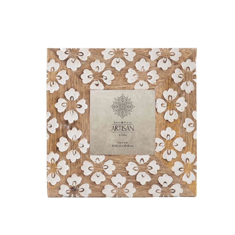 Handcrafted 4x4in 'Petal' Photoframe 20cm