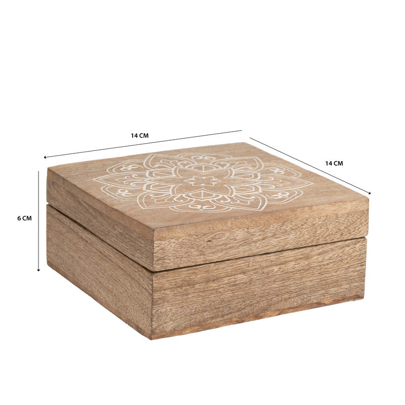 Handcrafted Carved Mandala Box 14cm - Image 5