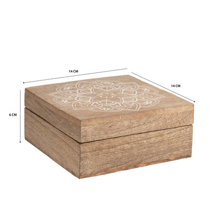 Handcrafted Carved Mandala Box 14cm - Image 5