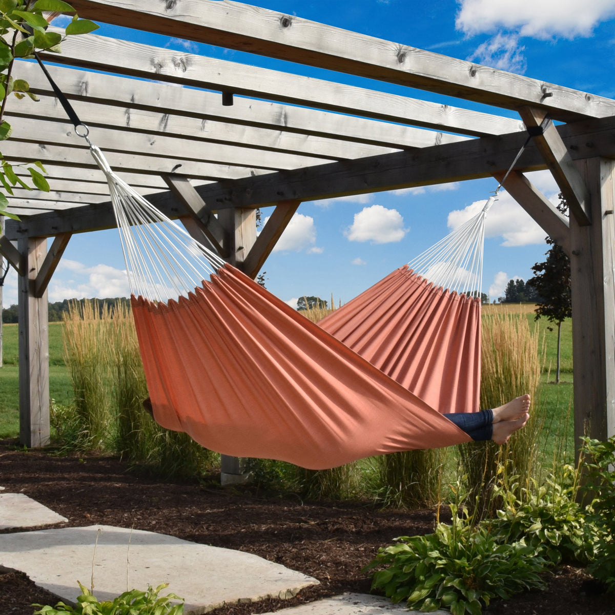 Vivere Brazilian Style Sunbrella Hammock - Coral