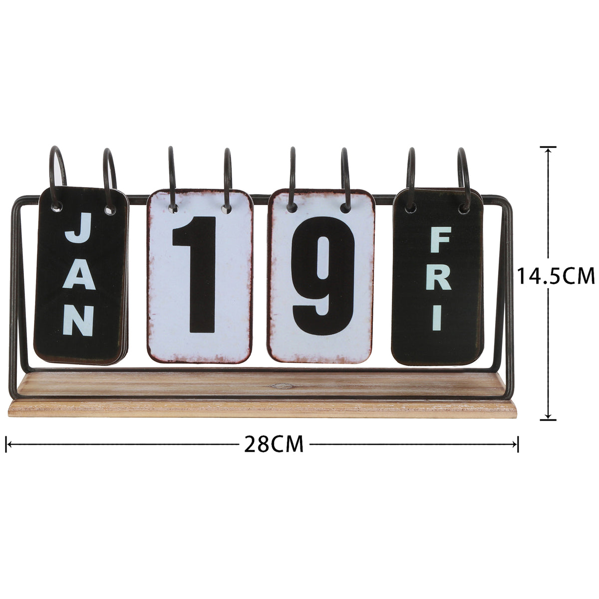 Vintage Style Table Top Calendar 28x9cm - Image 4