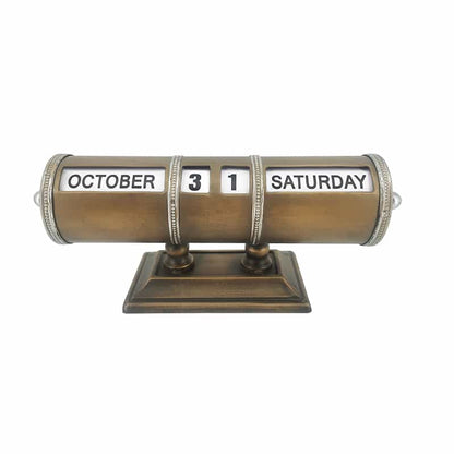 Antique Style Rolled Table Top Calendar 35x13cm