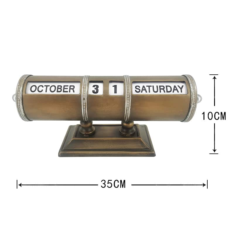Antique Style Rolled Table Top Calendar 35x13cm - Image 4