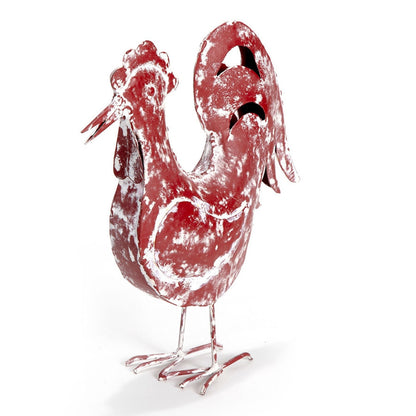 Set 2 Assorted Handcrafted Distressed Red Rooster & Chook 33cm - Image 4