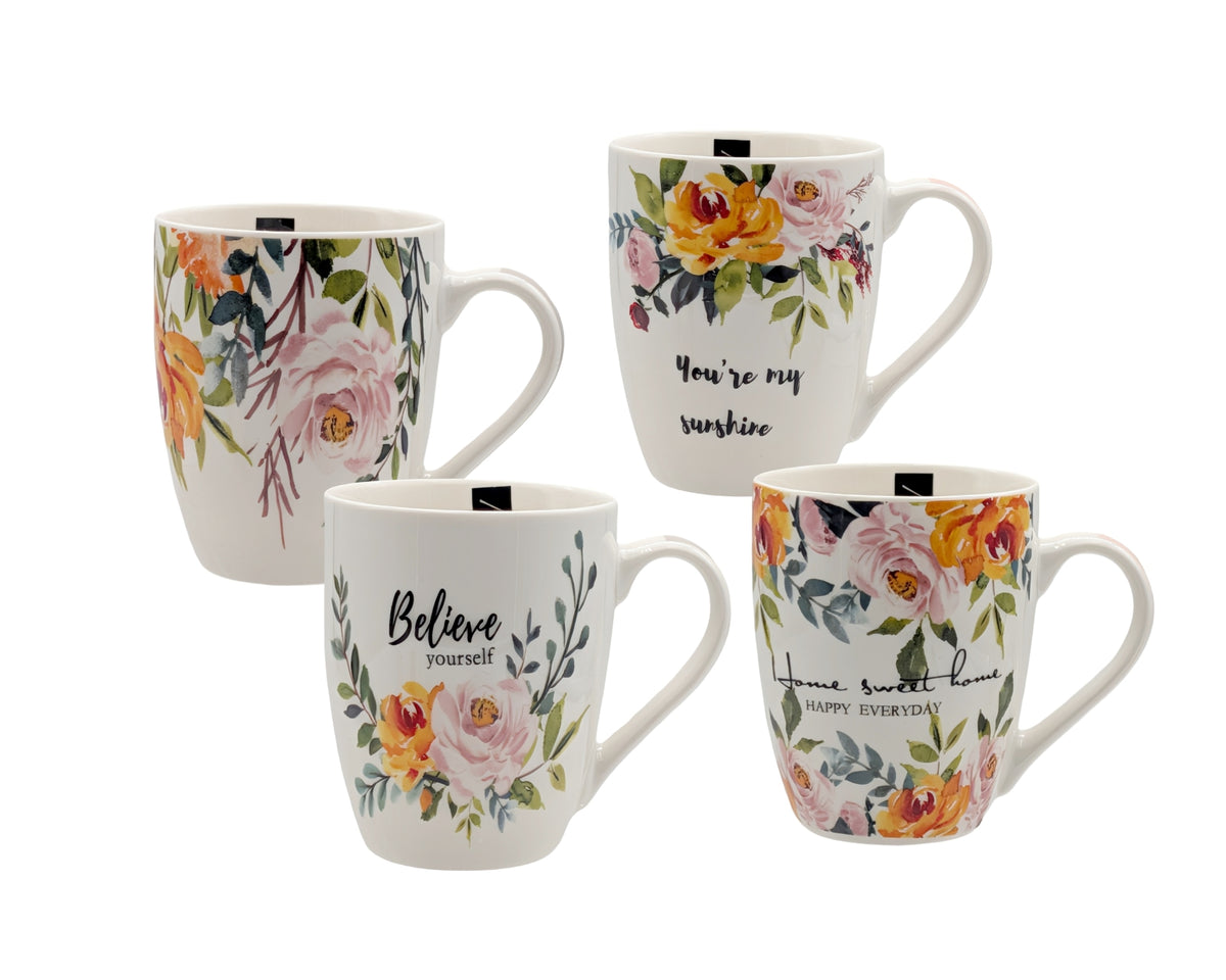 Bulk 24 Inspriation Mug New Bone China 340mls Asst Des