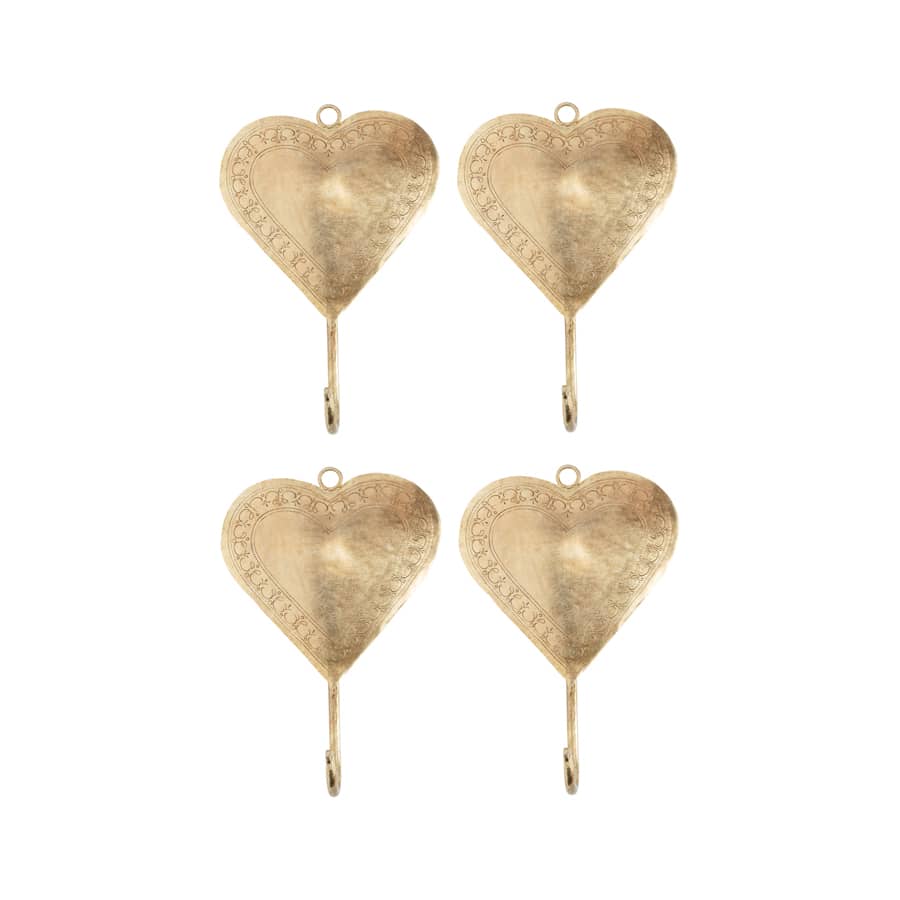 Set 4 Heart Wall Hooks 19cm - Image 2