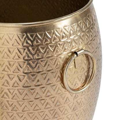 Handcrafted Pressed Metal Antique Gold Planter 20cm - Image 3