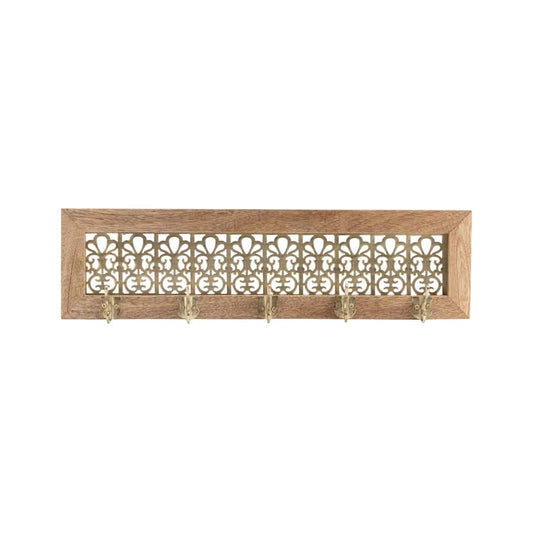 Handcrafted Fleur 5 Hook Wallhanger 57cm