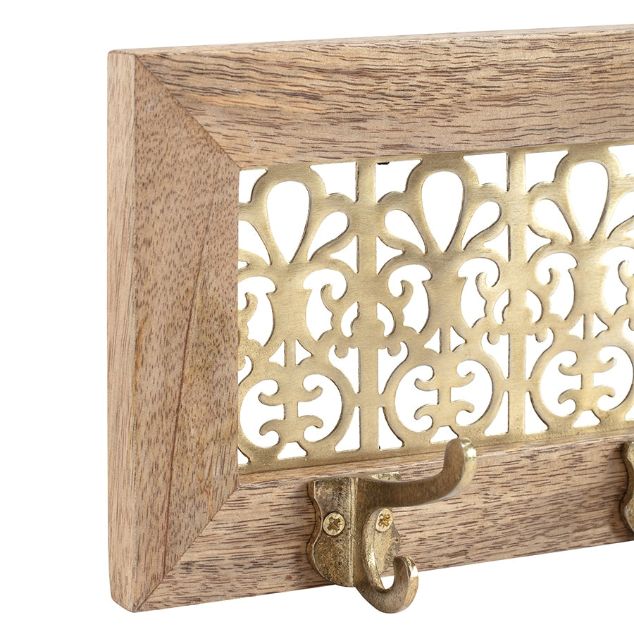 Handcrafted Fleur 5 Hook Wallhanger 57cm - Image 2