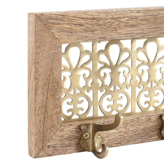 Handcrafted Fleur 5 Hook Wallhanger 57cm - Image 2