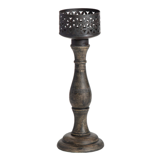 Ornate Baroque Pillar Candle holder 35cm