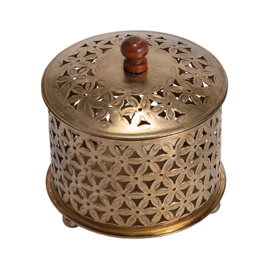 Handcrafted Round Punched Flower Box 12cm
