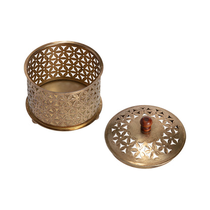 Handcrafted Round Punched Flower Box 12cm - Image 2