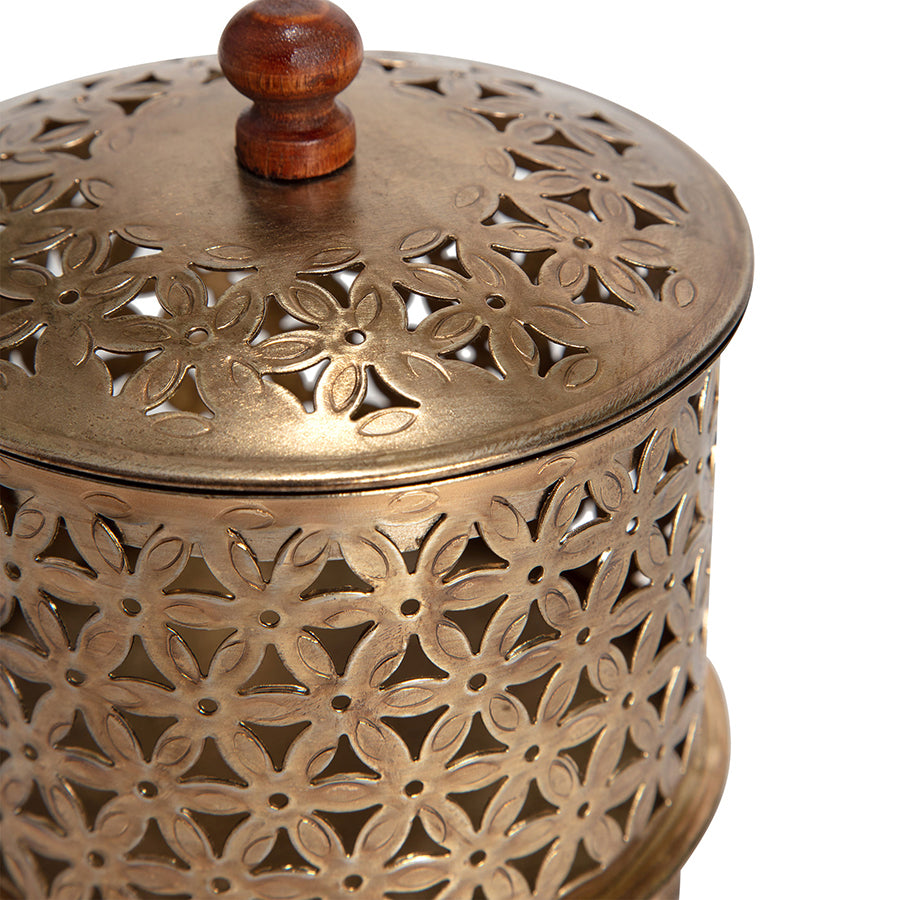 Handcrafted Round Punched Flower Box 12cm - Image 3