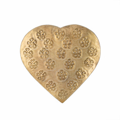 Handcrafted Metal Pressed Heart Shape Bowl 17cm - Image 3