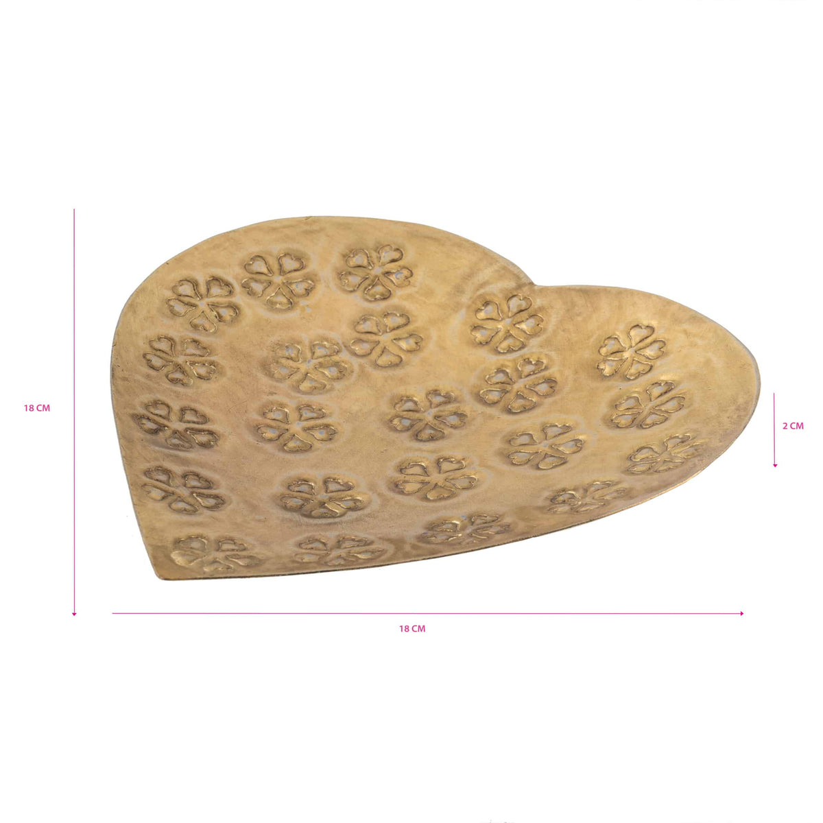 Handcrafted Metal Pressed Heart Shape Bowl 17cm - Image 5