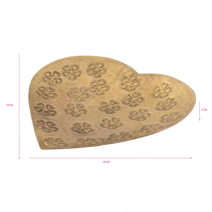 Handcrafted Metal Pressed Heart Shape Bowl 17cm - Image 5