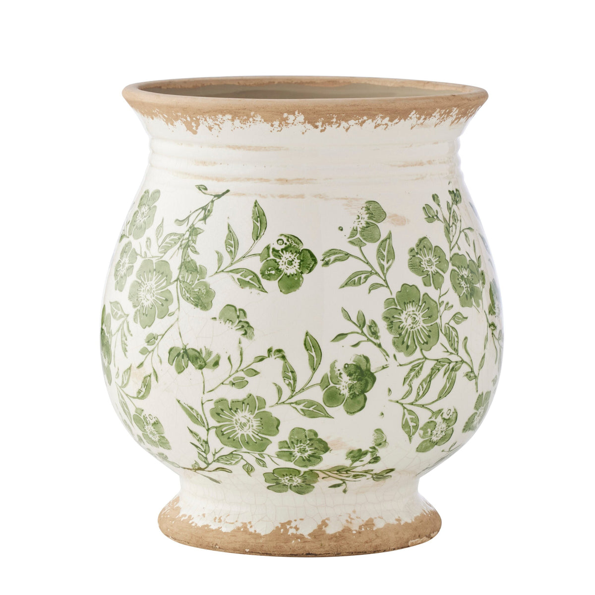Green Leaf Bulb Shape Vase Large 24cm
