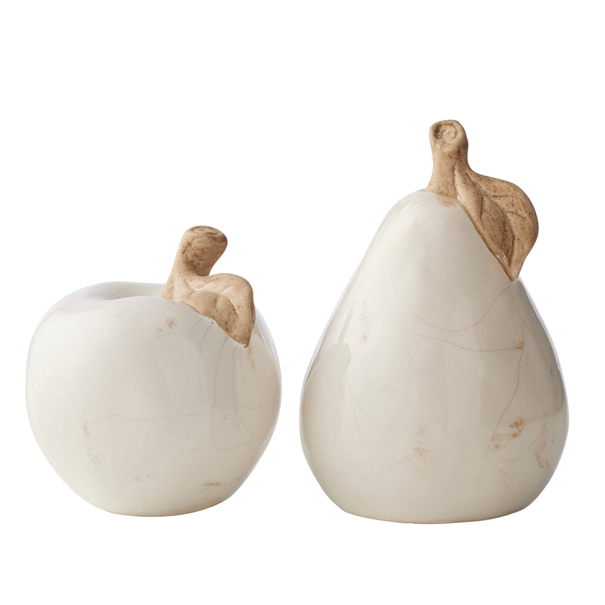 Set 2 Asst Ceramic Apple & Pear 16cm