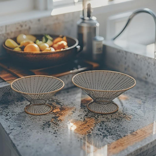 Set 2 Nested Tropea Round Footed Bowls 36x18cm