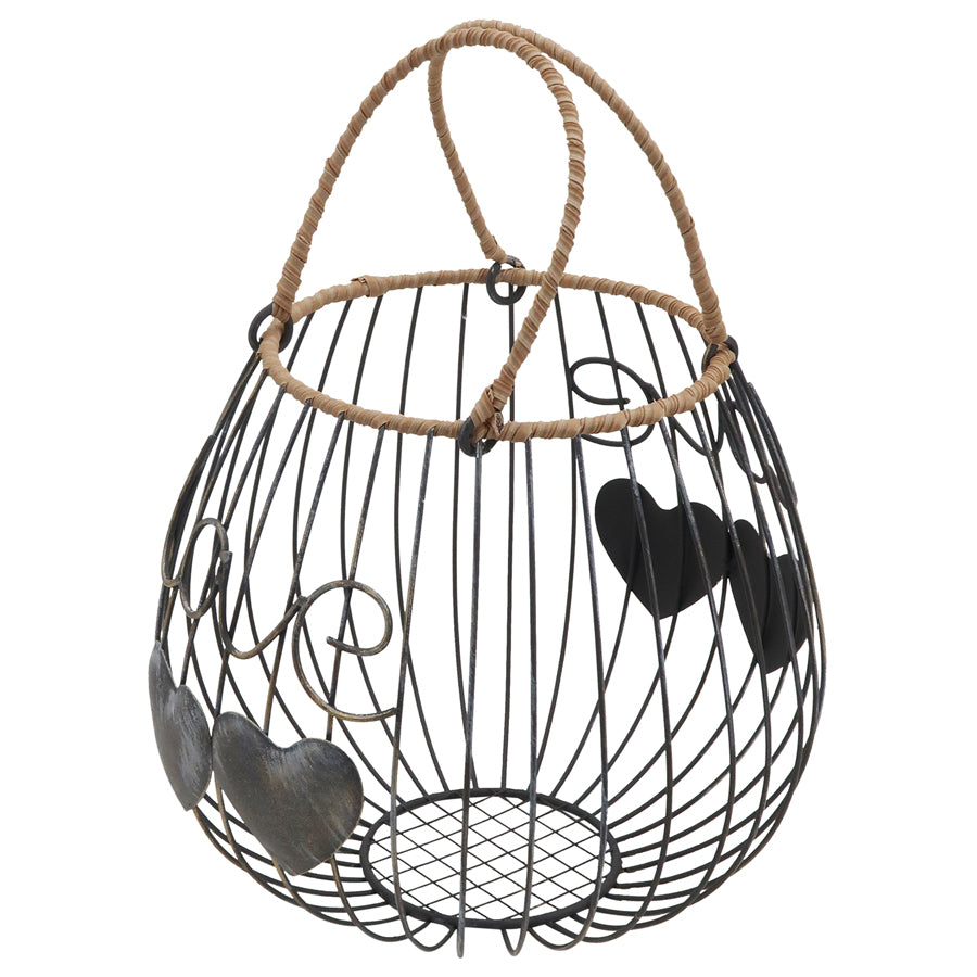 Round Tropea 'Love' Basket 25x22cm