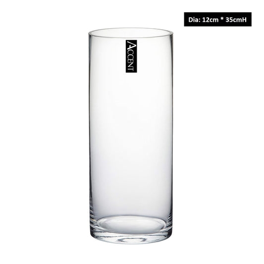 bulk 6 Glass Cylinder Vase Flower 35cm