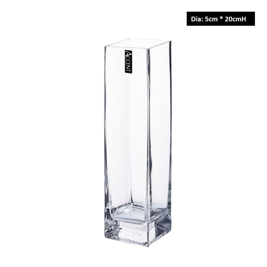 bulk 12 Glass Square Vase Flower 20cm