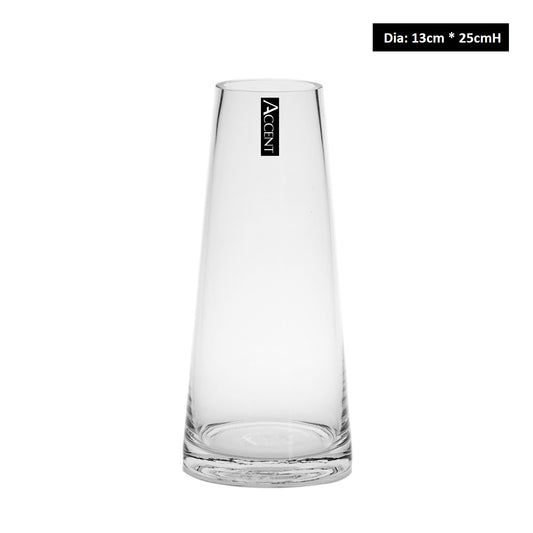 bulk 12 Glass Tapered Vase Flower 25cm