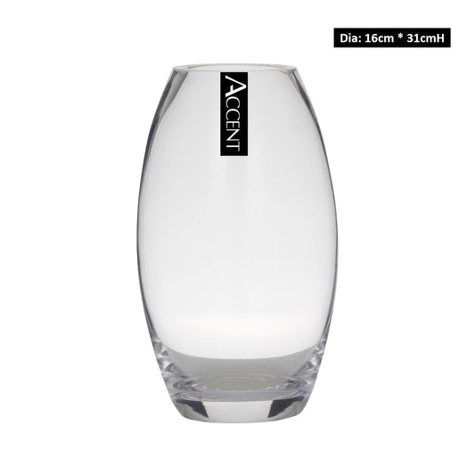 bulk 6 Round Belly Glass Vase Flower 31cm