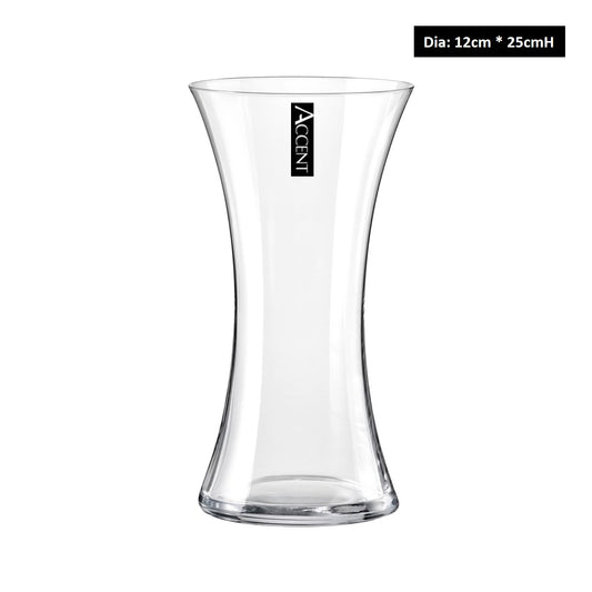 bulk 6 Glass Waisted Vase Flower 25cm