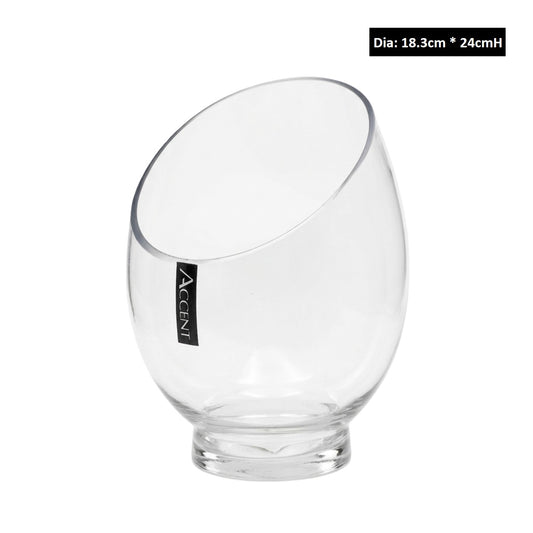 bulk 6 Glass Angle Top Vase 24cm