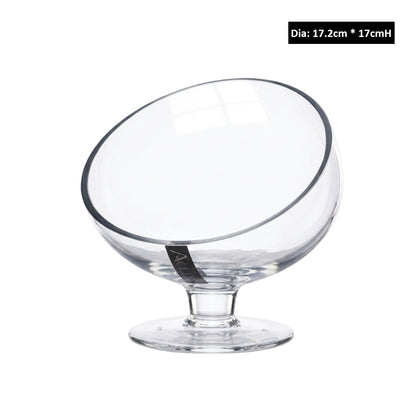 bulk 6 Glass Vase Round Slanted Top 17cm
