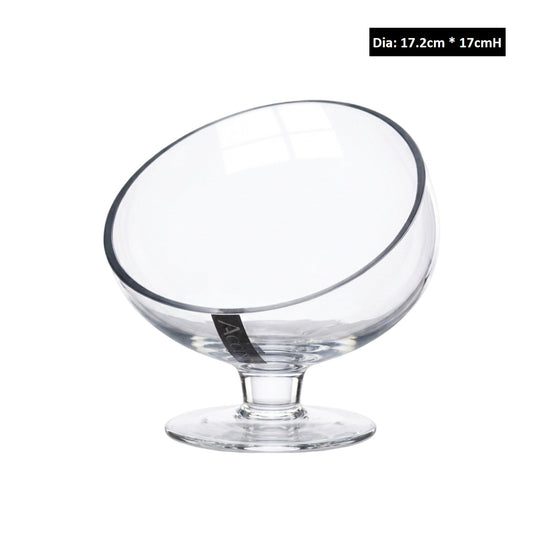 bulk 6 Glass Vase Round Slanted Top 17cm