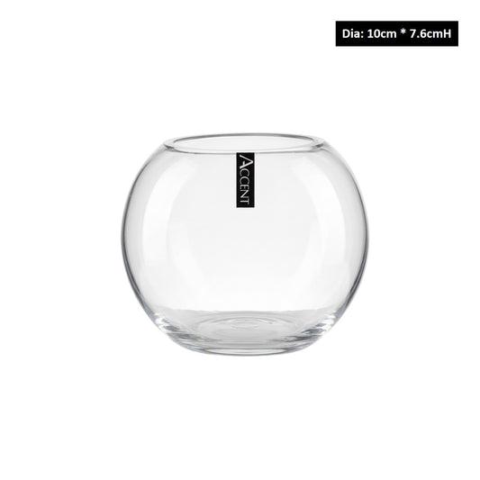 Glass Rose Fish Bowl 9cm