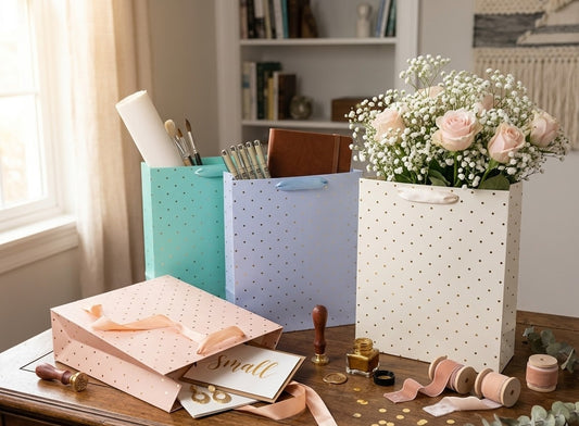 bulk 24 Medium Foil Dot Gift Bag3cm