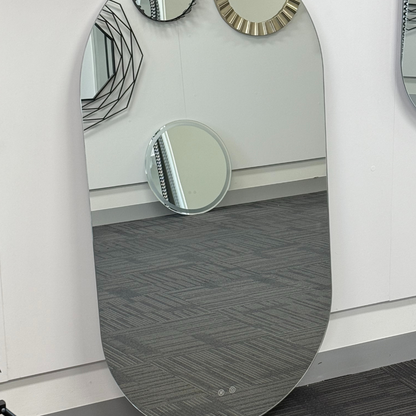 Oval LED Mirror 90cm x 45cm Frameless Backlit Defogger Dimmable