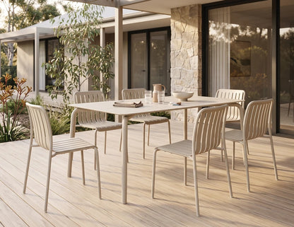 Roku Dining Table 160cm - Outdoor - Latte - Dune Ceramic