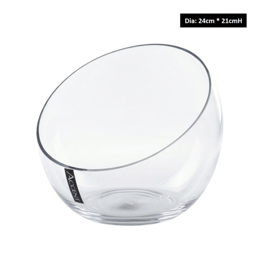 bulk 4 Glass Vase Slanted Top 24cm