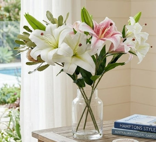 bulk 24 Artificial Lily 2 Heads 84cm