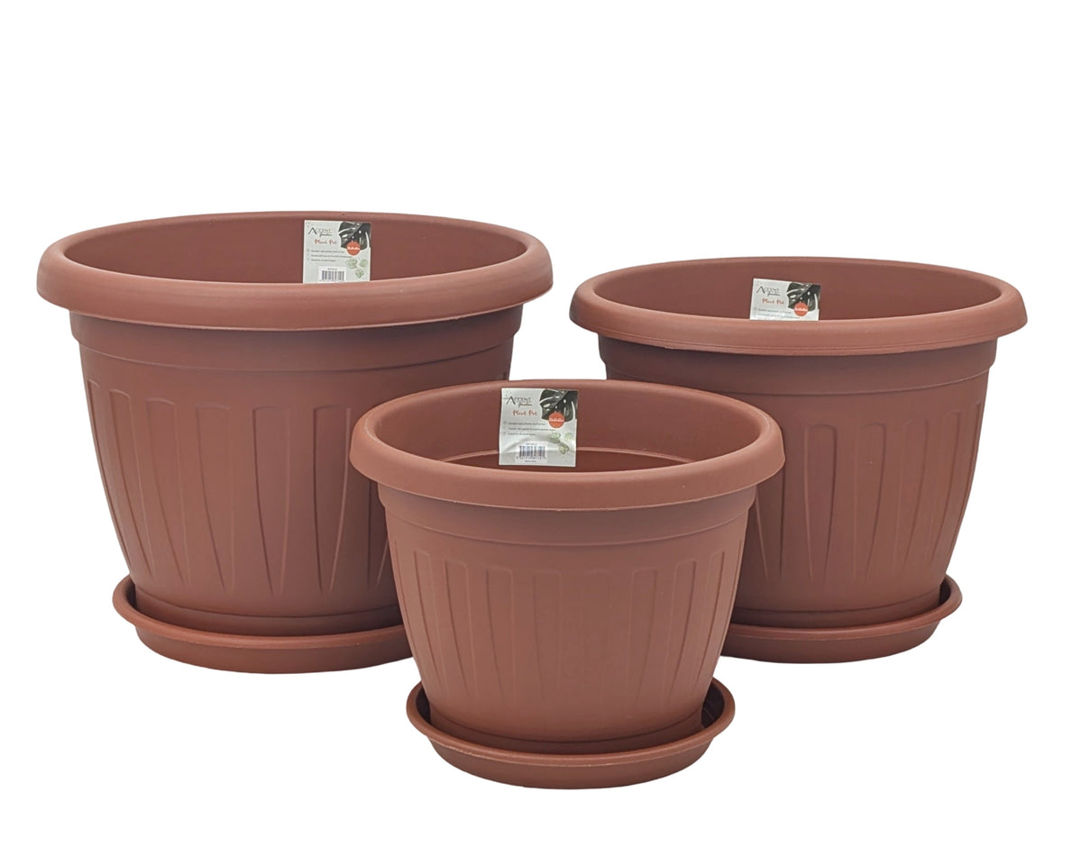 bulk 15 Garden Plastic Pot & Saucer 28cm