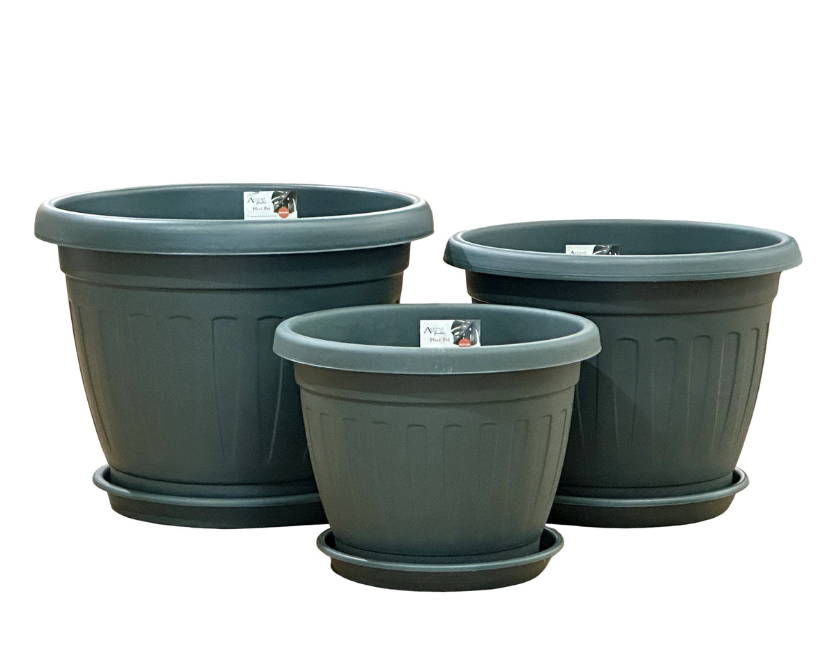 bulk 15 Garden Plastic Pot & Saucer 28cm