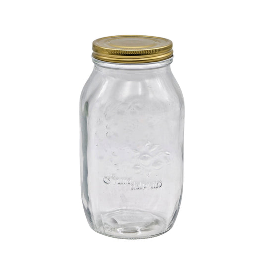 bulk 18 Glass Jar w/ Metal Lid 1500ml Canister 20cm