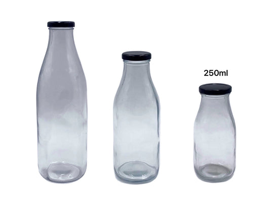 bulk 48 250ml Glass Milk Bottle