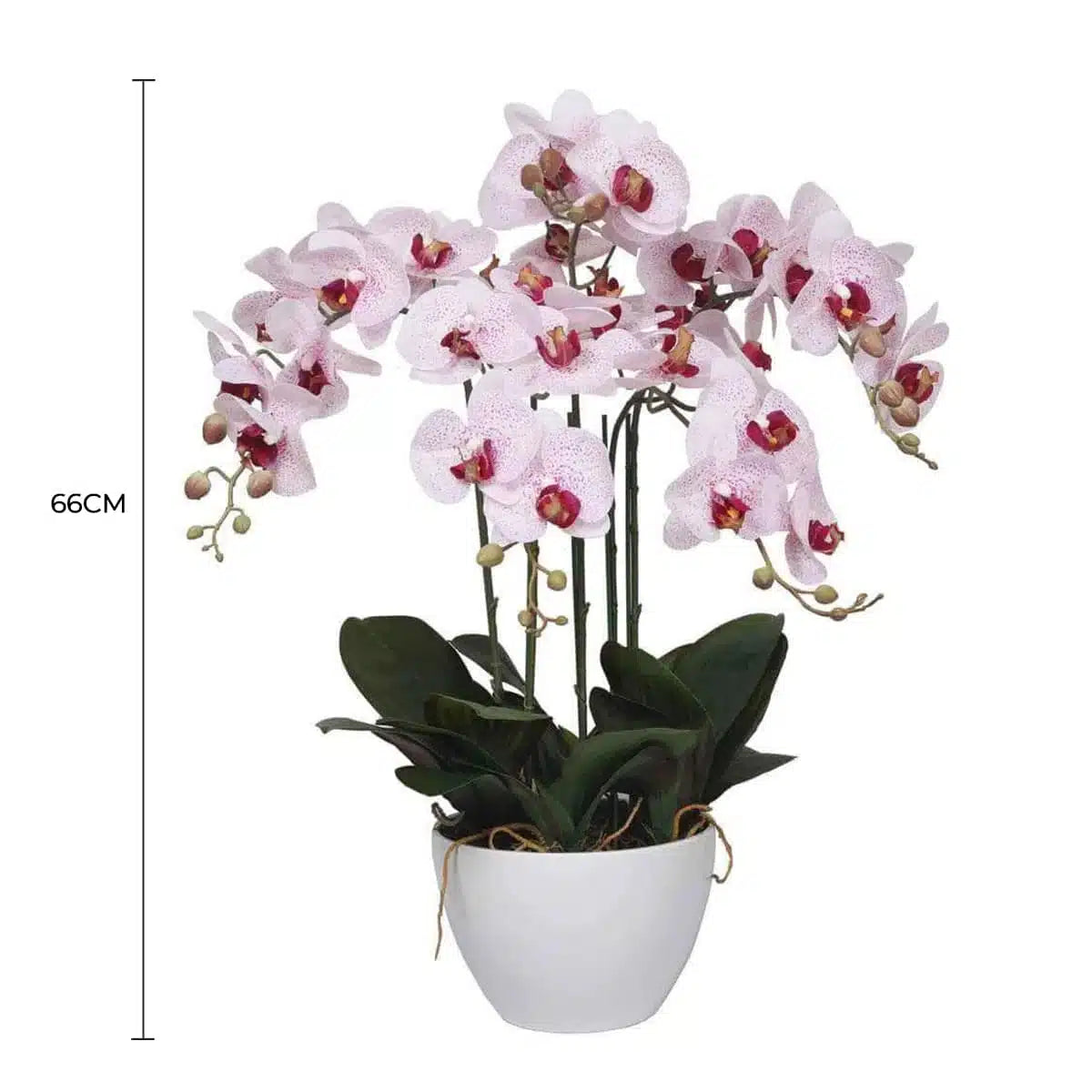 66cm Multi Stem Butterfly Artificial Potted Orchid With Pink Flowers - Image 2