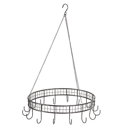 Round Hanging Circle w Hooks Metal 40cm