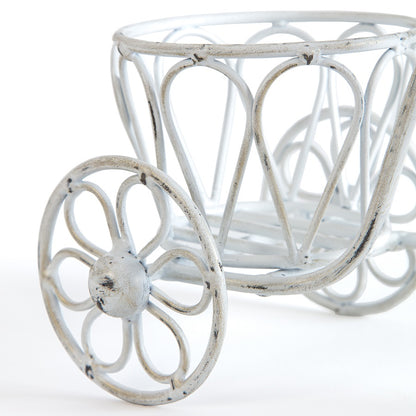Distressed White Small Bicycle Planter 25x18cm - Image 4